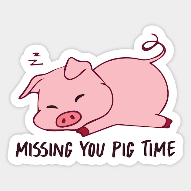 Miss you Pig Piggy Sticker by Tobias Store